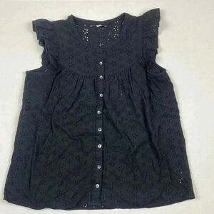 Madewell Ruffle Sleeve Bib top